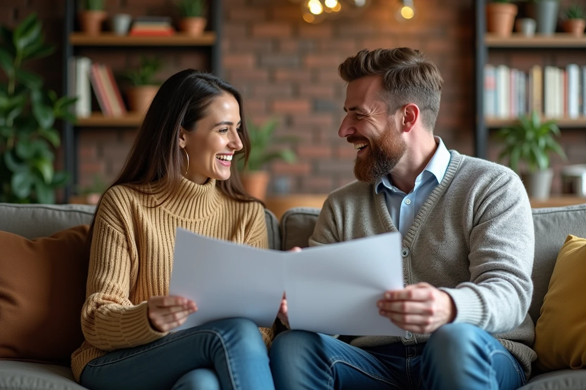 Deux collègues rient en discutant dans la salle de pause