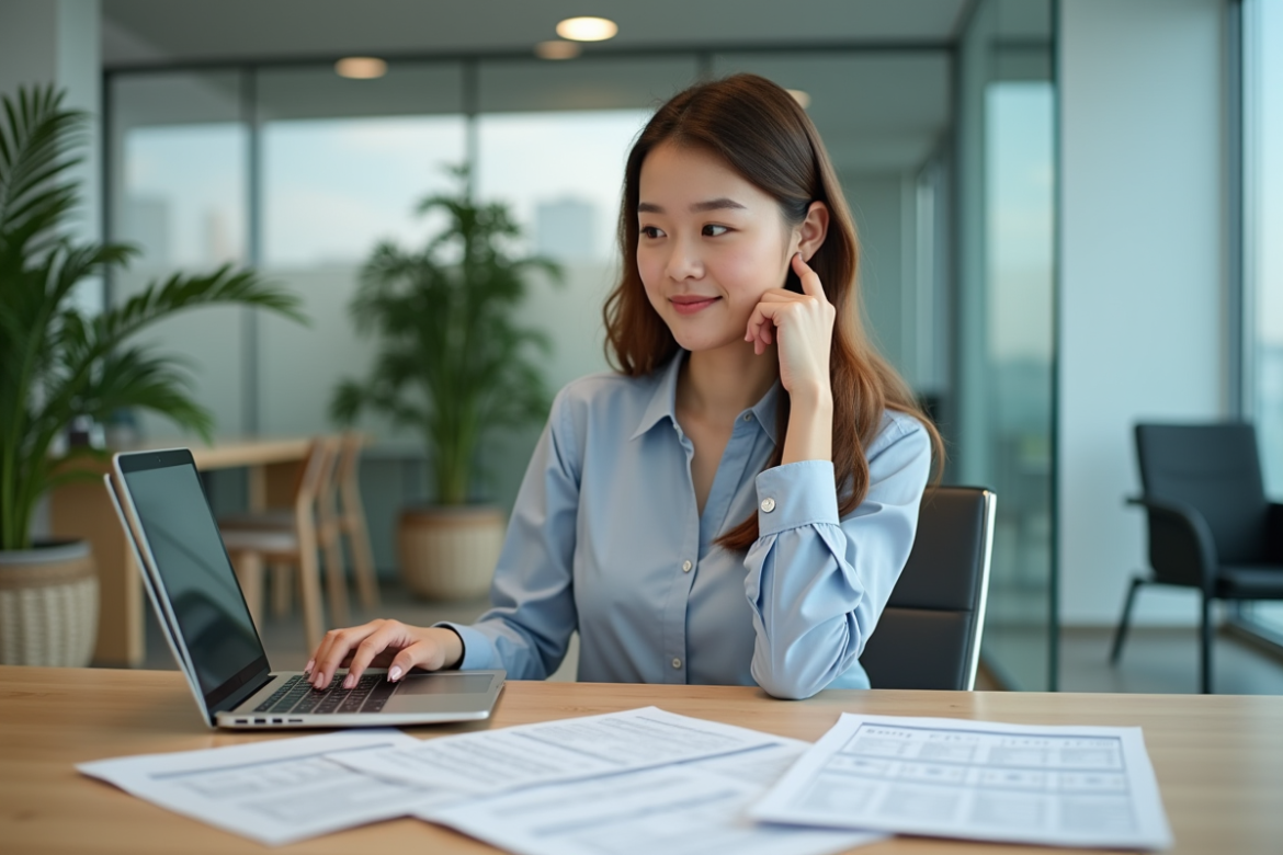 Jeune femme professionnelle en réunion de travail