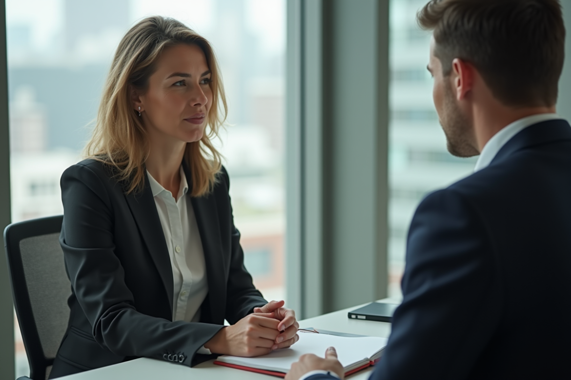 Femme professionnelle en coaching en bureau moderne