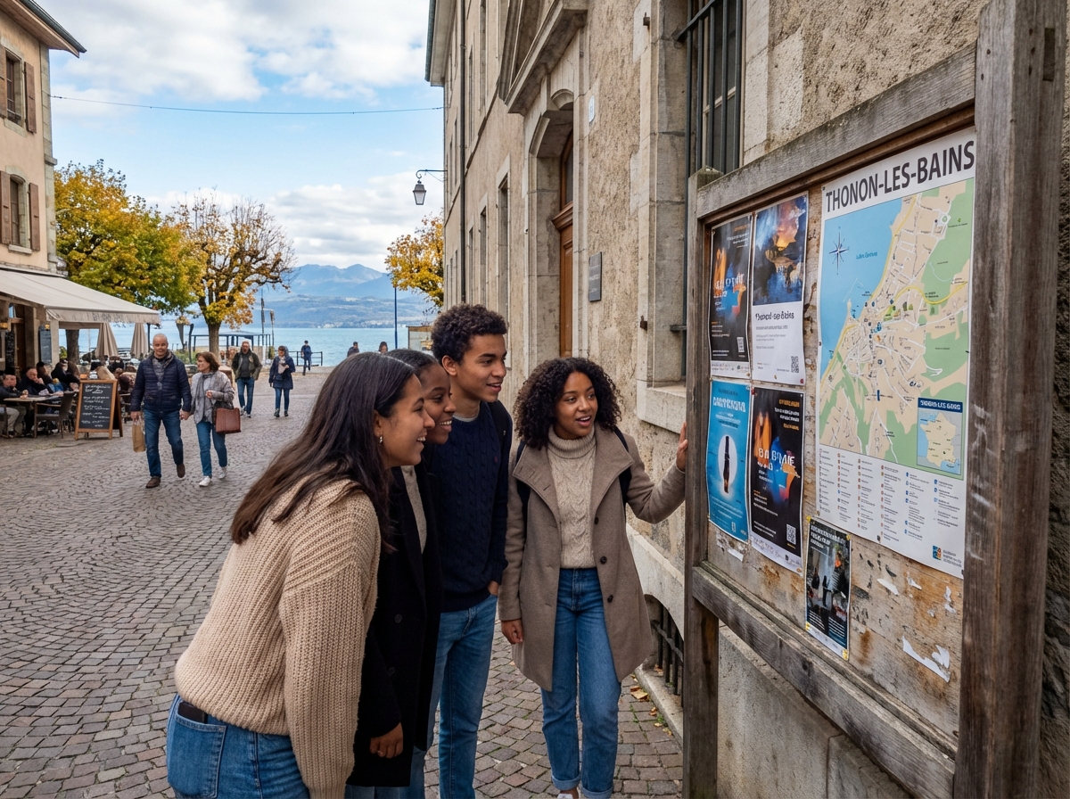 Groupe de lycéens autour d