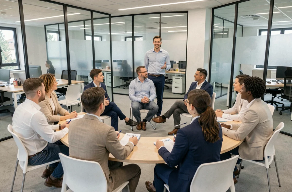 Formateur animant un atelier de formation intra-entreprise pour Human Formation en Moselle