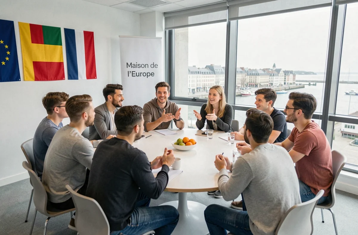 Jeunes adultes en échange multilingue à la Maison de l'Europe de Dunkerque