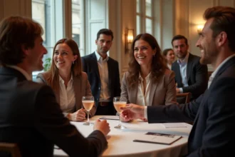 Groupe de professionnels lors d'un networking à Paris