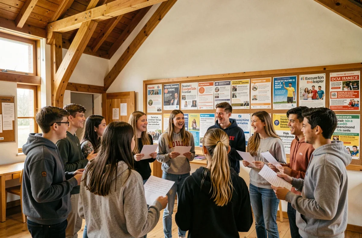 Jeunes participants à un atelier de langue animé par l'Union Française de la Jeunesse à Lille